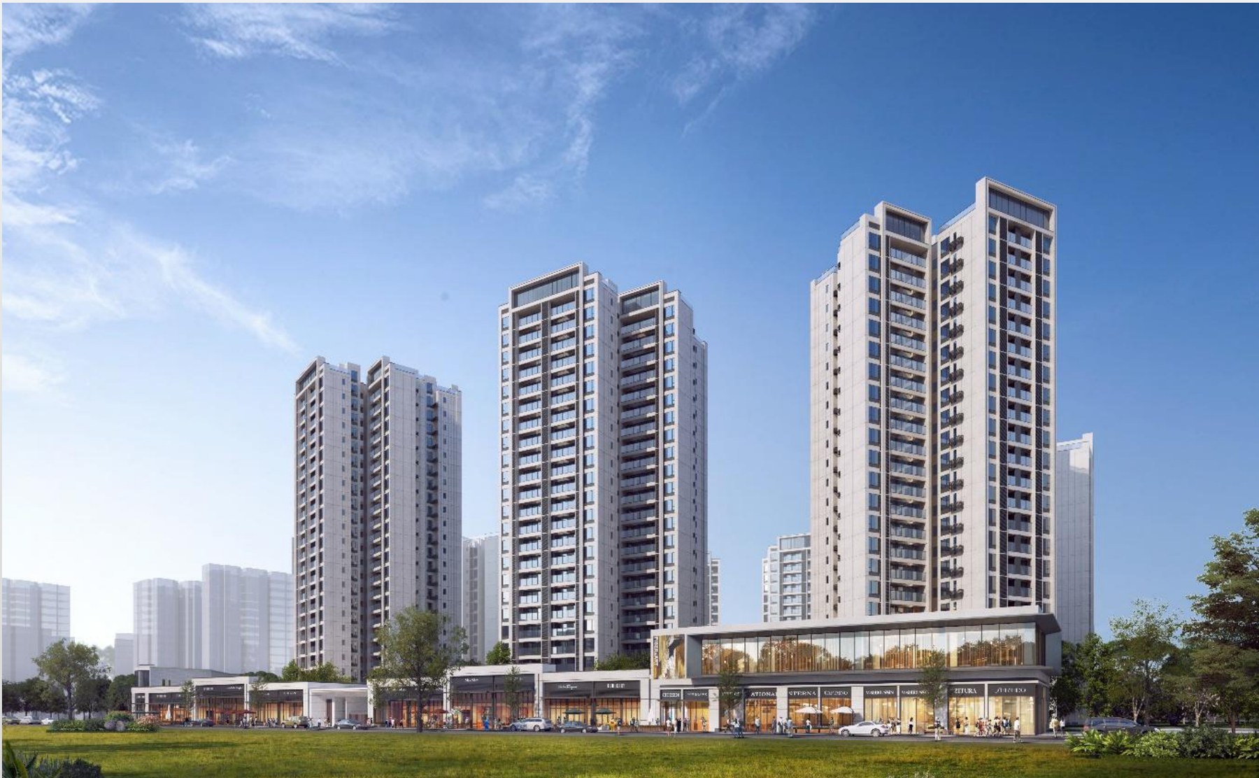 Chengdu Binjiang Hanlinfu residential and commercial development rendering