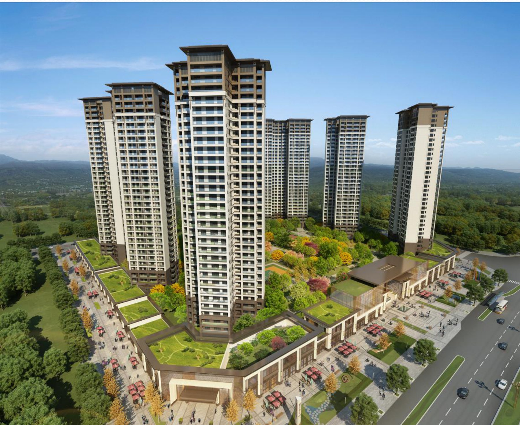 Langzhong Binjiang No.1 riverside residential development rendering